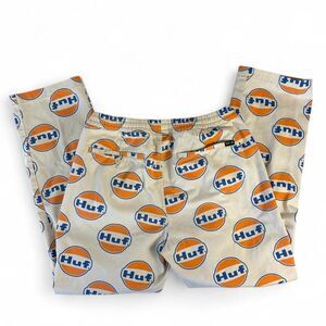 Urban streetwear HUF orange + white board pants